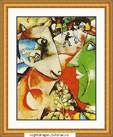 foto tablouri marc chagall, satul