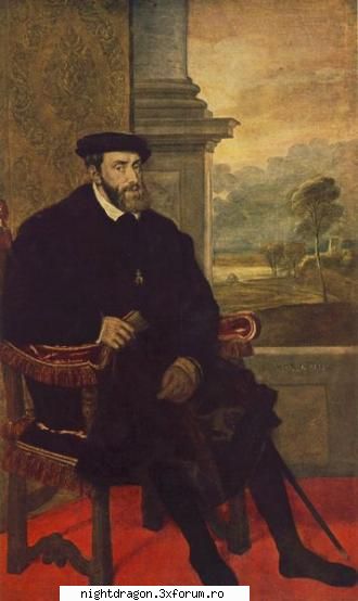 titian (tiziano vecellio) ÃŽn anul 1530, papa lui carol quintul şi-i cap coroana fier romani.