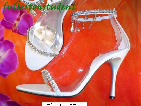 Accesorii mirese - pantofi transparenti, cu bijuterii aplicate - Moda Femei