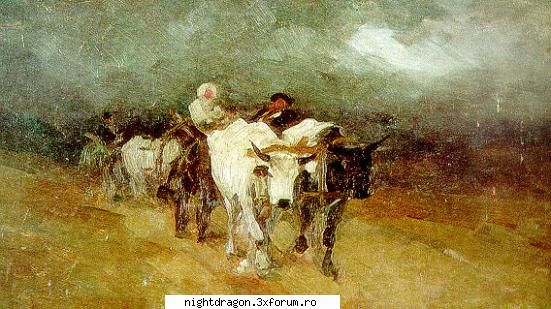 Foto tablouri - N. Grigorescu, "In amurg. Care cu boi" - Pictura