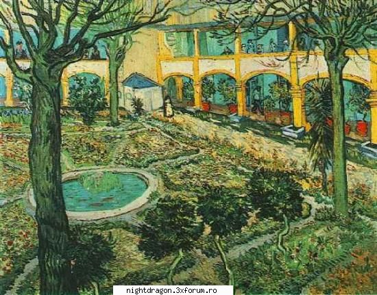 Foto tablouri Van Gogh - Curtea spitalului din Arles - Pictura