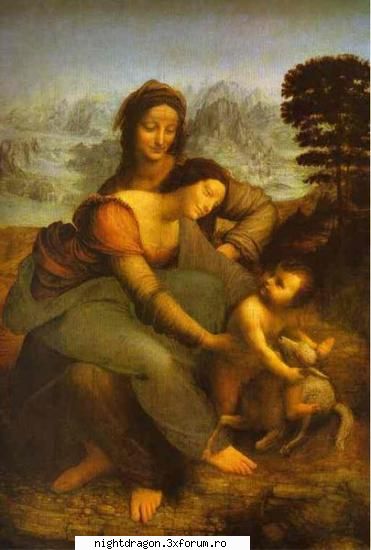 Leonardo Da Vinci 2 - "Fecioara si copilul cu sf. Ana" - Pictura