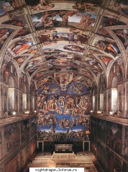 Michelangelo Buonarroti - Decorarea pereţilor altarului din Capela - Pictura