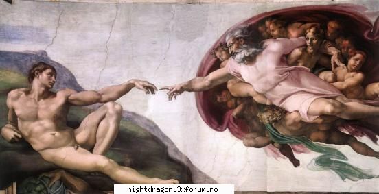 Michelangelo Buonarroti - Crearea lui Adam - Pictura
