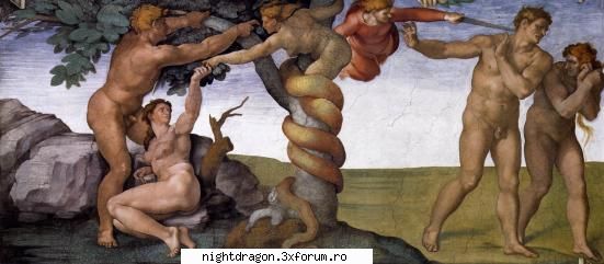 Michelangelo Buonarroti - Caderea si alungarea din Eden - Pictura