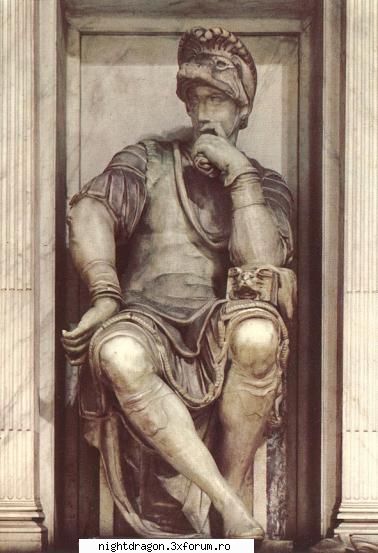 Michelangelo Buonarroti - Mormantul lui Lorenzo de Medici (detaliu) - Sculptura