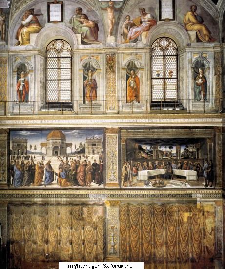 Michelangelo Buonarroti - Detaliu din decorarea peretilor Capelei Sixtine - Pictura