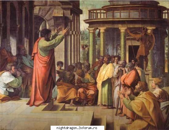 Rafael (Raffaello Santi) - "Sf. Pavel predicand in Atena" - Pictura