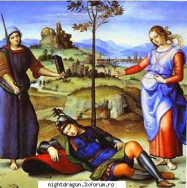 Rafael (Raffaello Santi) - "Visul cavalerului" - Pictura