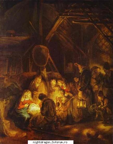 Rembrandt - "Adoraţia păstorilor" - Pictura
