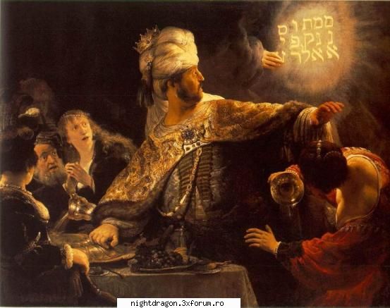 Rembrandt - "Ospăţul lui Baltazar" ÃŽn tabloul - Pictura