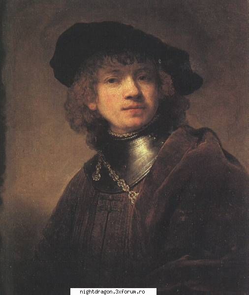 Rembrandt - "Autoportret din tinerete" Rembrandt a pictat - Pictura