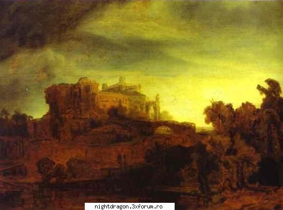 Rembrandt2 - Peisaj cu castel - Pictura