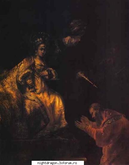Rembrandt2 - Haman cerand indurare Esterei - Pictura