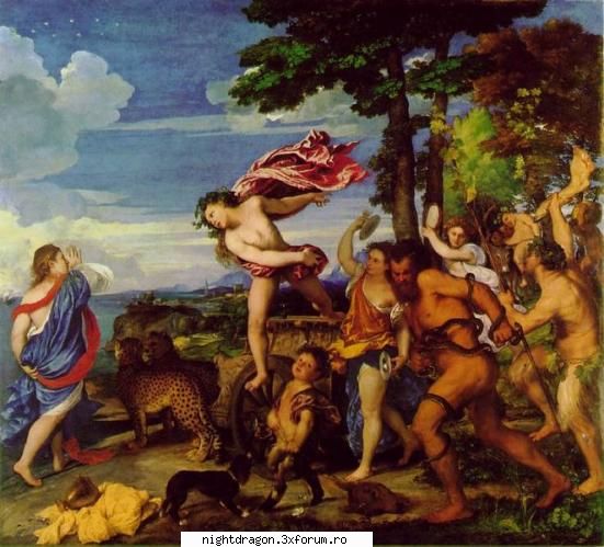 Titian (Tiziano Vecellio) - ÃŽntre timp, Alfonso d'Este Ã®i comandă - Pictura