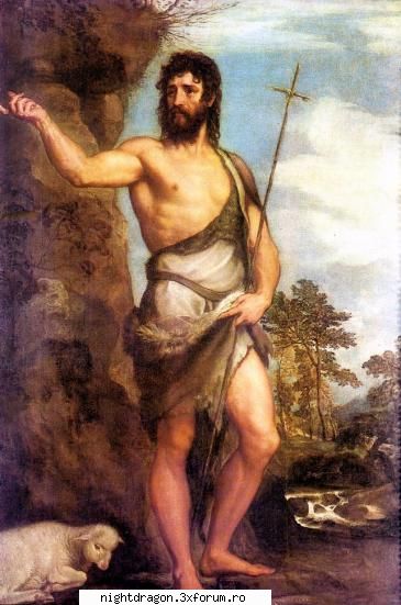 Titian (Tiziano Vecellio) - "Ioan Botezatorul" - Pictura