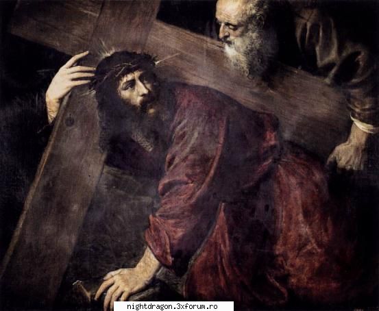 Titian (Tiziano Vecellio) - "Iisus ducandu-si crucea" - Pictura