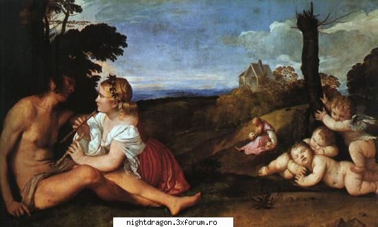 Titian (Tiziano Vecellio) - "Cele trei varste ale omului" - Pictura