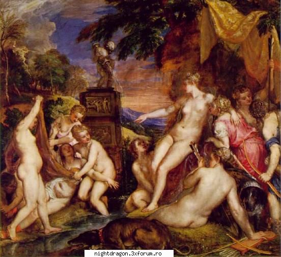 Titian (Tiziano Vecellio) - "Diana si Callisto" - Pictura