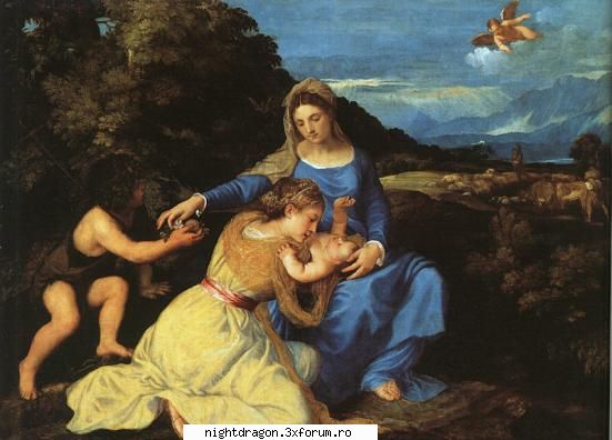 Titian (Tiziano Vecellio) - "Madonna cu Copilul si Sf. Ecaterina" - Pictura